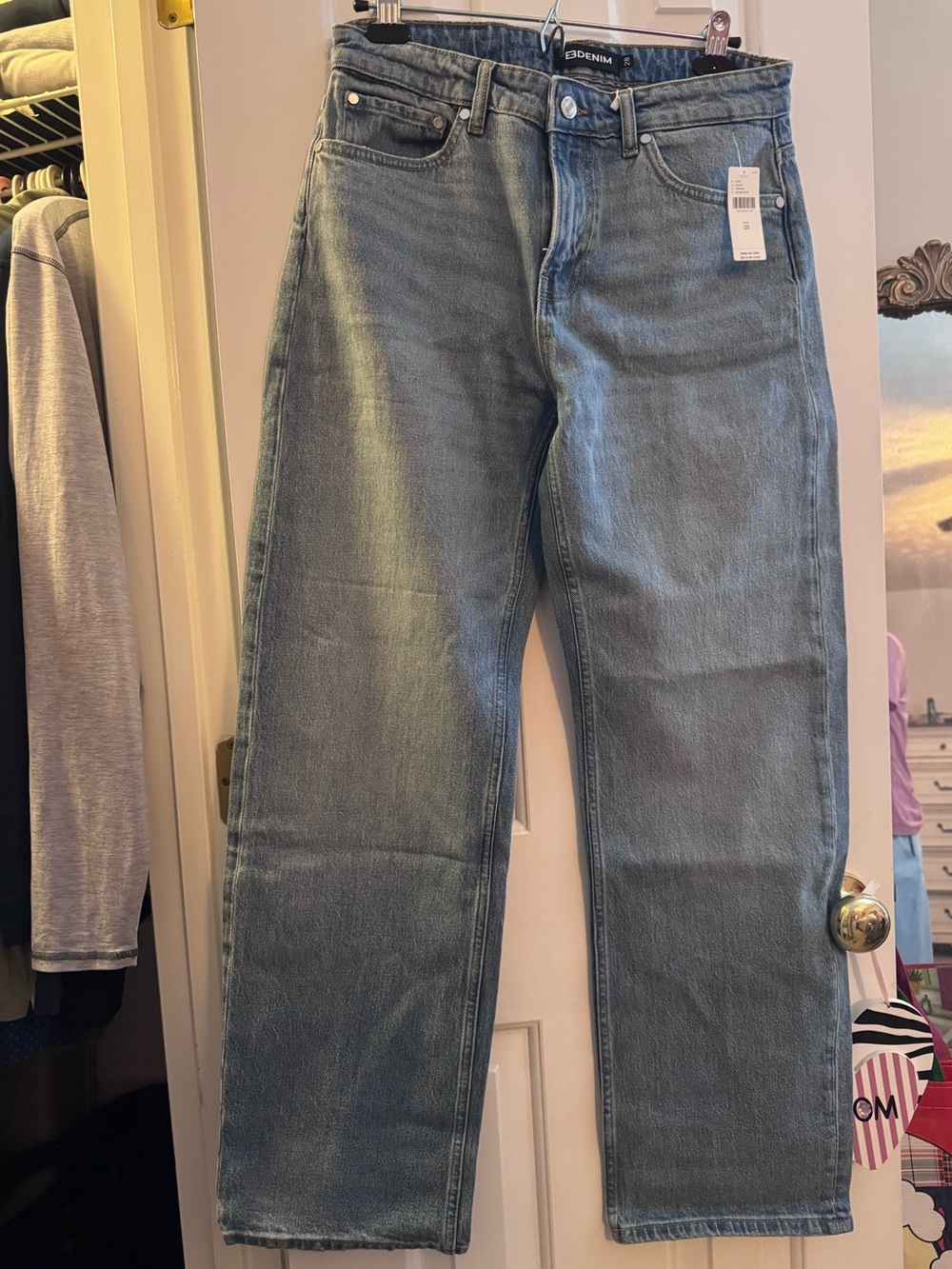 EB Denim Alida High-Rise Loose Bowed Jeans Size 28 Cleo NWT
